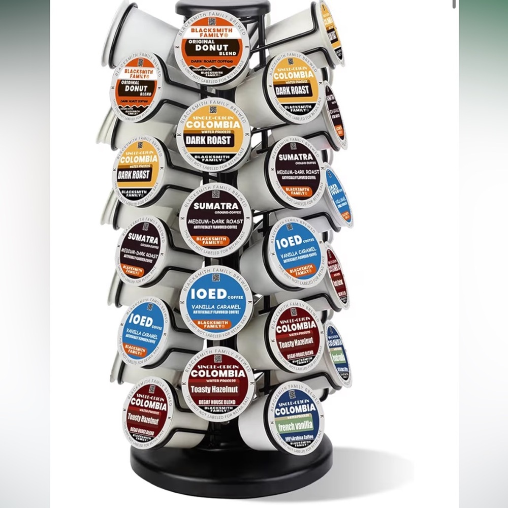 Keurig Black Coffee Pod Holder with Assorted Pods